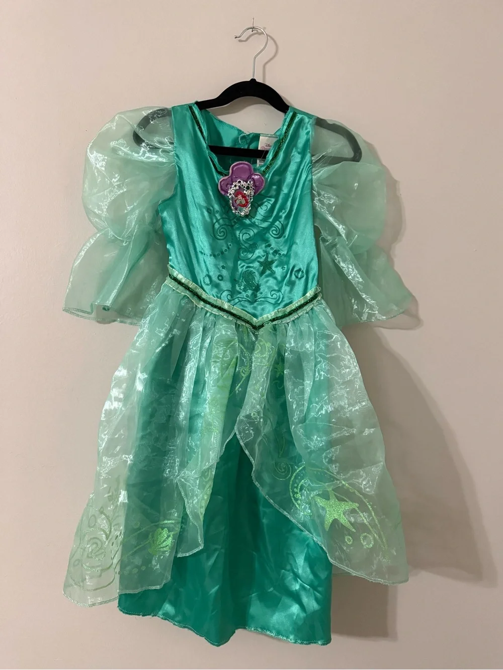 Disney Little Mermaid Ariel Sparkle Deluxe Dress Girls Size 4-6X